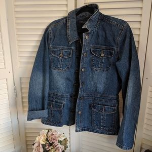 Distressed Jean Jacket Women's sz XL